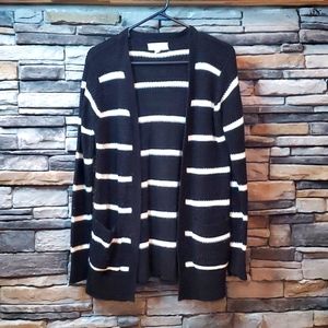 Back and white striped cardigan
